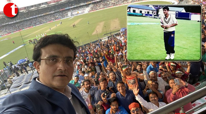 Ganguly shares 96'' debut training photo on social media