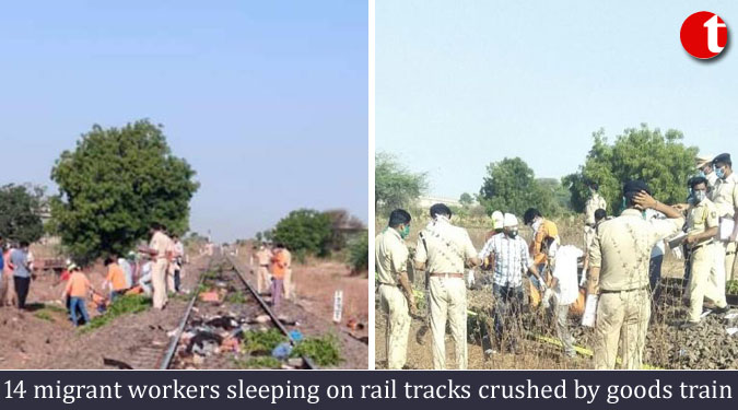14 migrant workers sleeping on rail tracks crushed by goods train