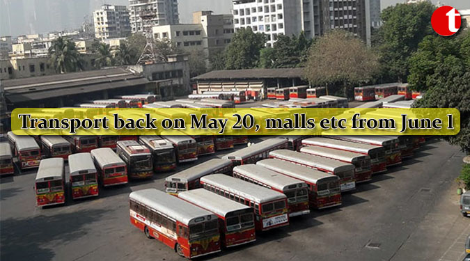 Transport back on May 20, malls etc from June 1