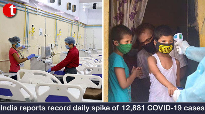 India reports record daily spike of 12,881 COVID-19 cases