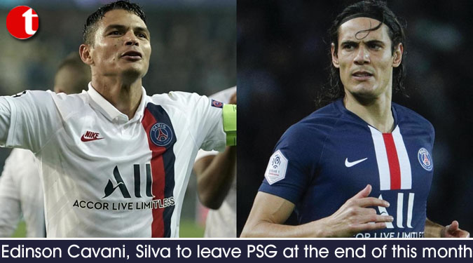 Edinson Cavani, Silva to leave PSG at the end of this month