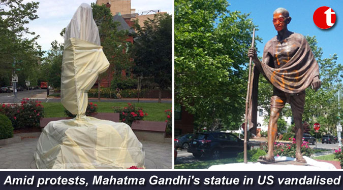 Amid protests, Mahatma Gandhi's statue in US vandalised