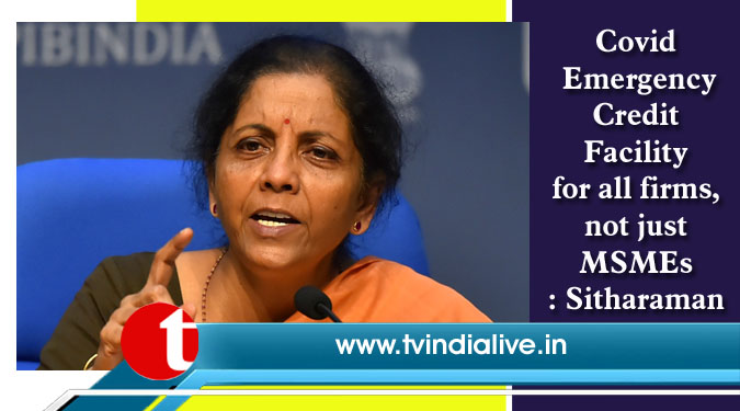 Covid Emergency Credit Facility for all firms, not just MSMEs: Sitharaman