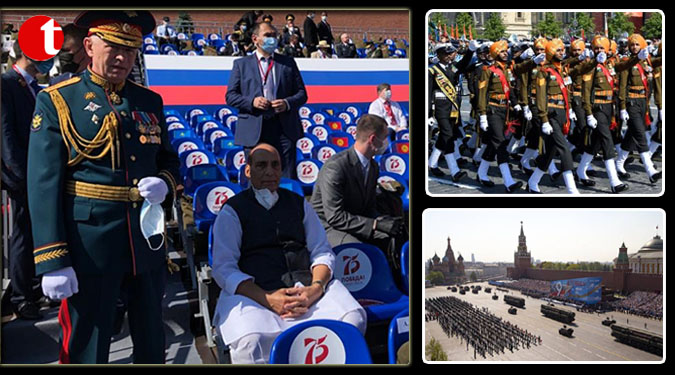 After business talks, Rajnath attends Victory Day parade in Moscow