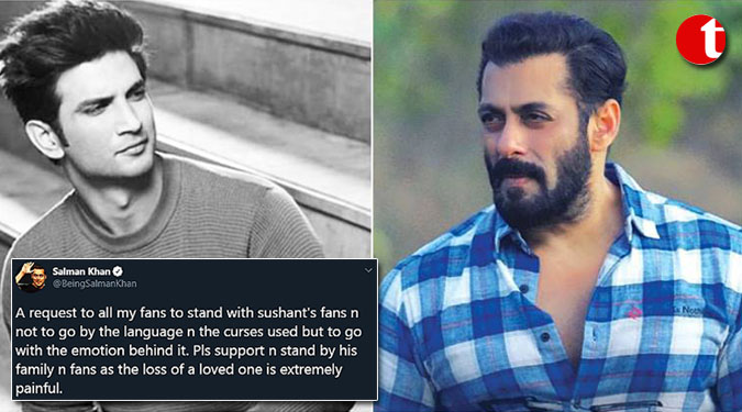 Salman requests fans to stand with Sushant’s family
