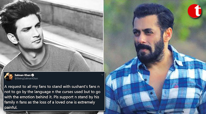 Salman requests fans to stand with Sushant's family