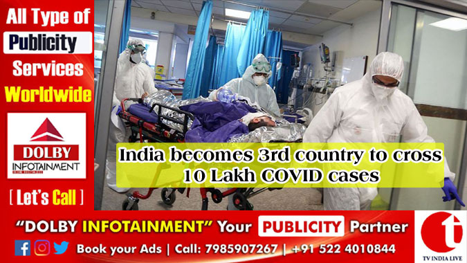 India becomes 3rd country to cross 10 Lakh COVID cases
