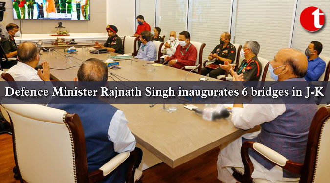 Defence Minister Rajnath Singh inaugurates 6 bridges in J-K