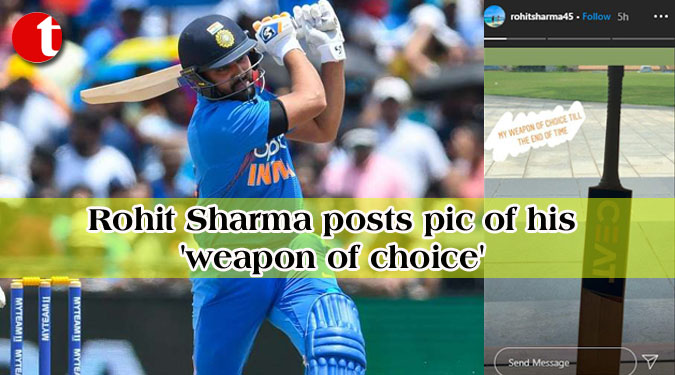 Rohit Sharma posts pic of his 'weapon of choice'