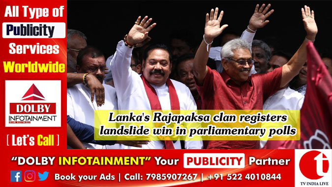 Lanka’s Rajapaksa clan registers landslide win in parliamentary polls