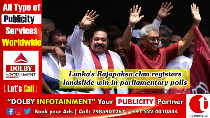 Lanka's Rajapaksa clan registers landslide win in parliamentary polls