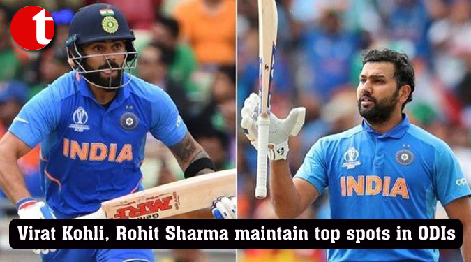Virat Kohli, Rohit Sharma maintain top spots in ODIs