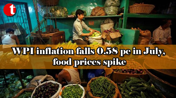 WPI inflation falls 0.58 pc in July, food prices spike