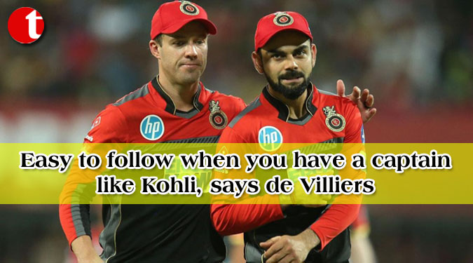 Easy to follow when you have a captain like Kohli, says de Villiers