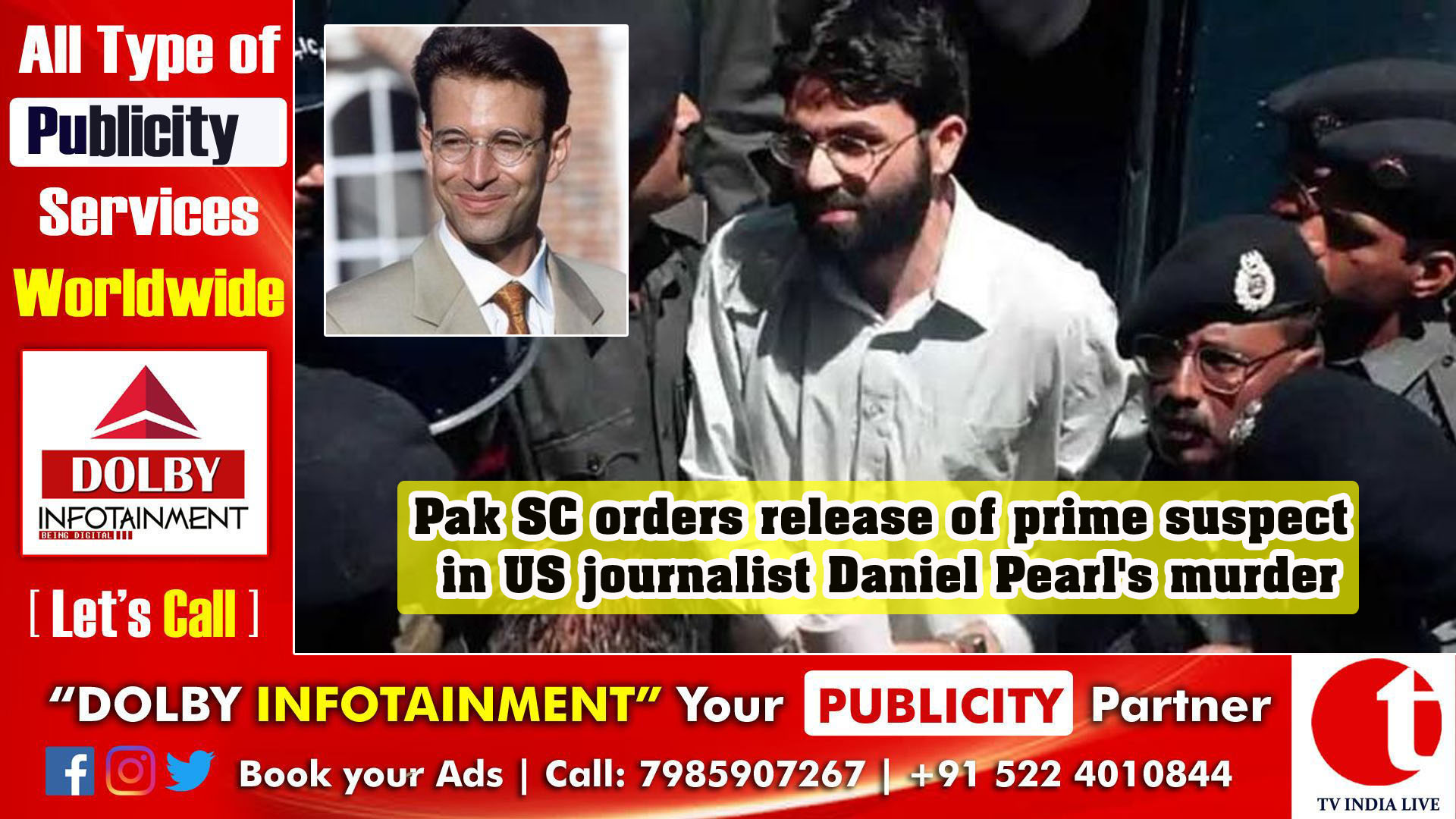 Pak SC orders release of prime suspect in US journalist Daniel Pearl's murder