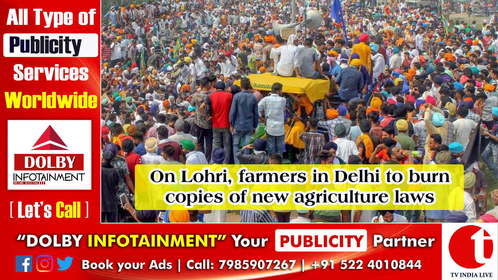 On Lohri, farmers in Delhi to burn copies of new agriculture laws