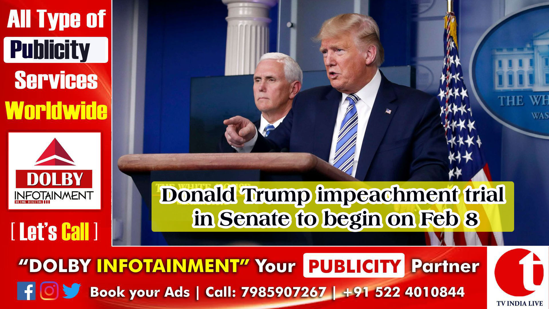 Donald Trump impeachment trial in Senate to begin on Feb 8