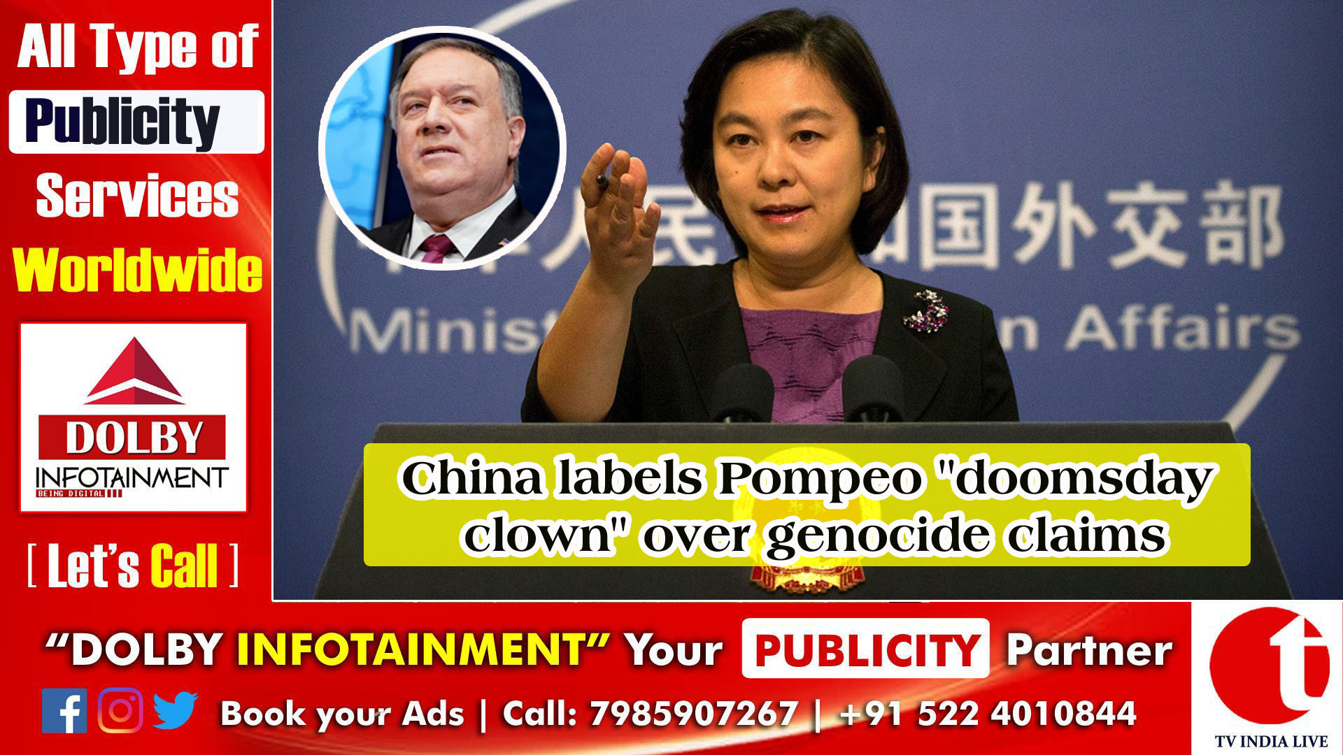 China labels Pompeo ''doomsday clown'' over genocide claims