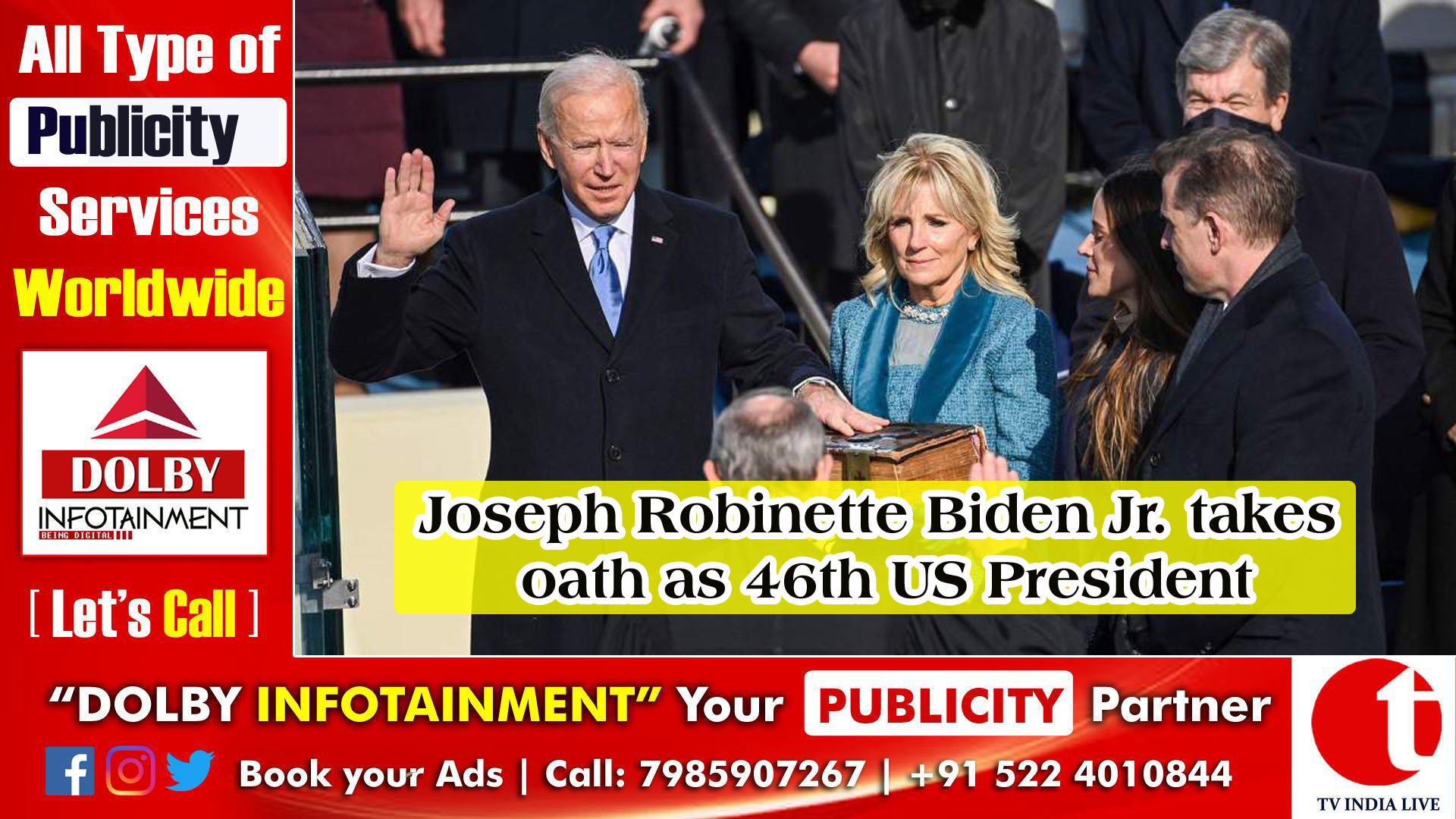 Joseph Robinette Biden Jr. takes oath as 46th US President