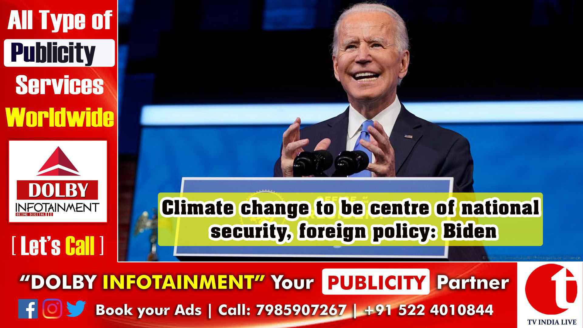 Climate change to be centre of national security, foreign policy: Biden