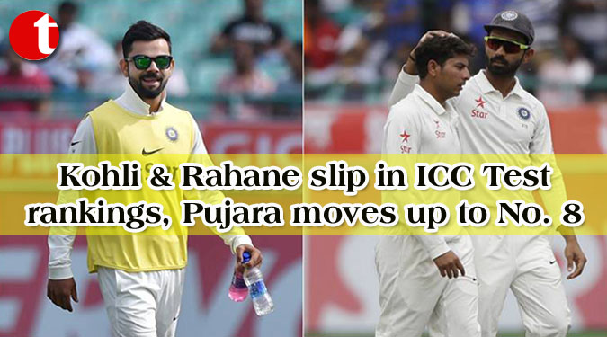 Kohli & Rahane slip in ICC Test rankings, Pujara moves up to No. 8