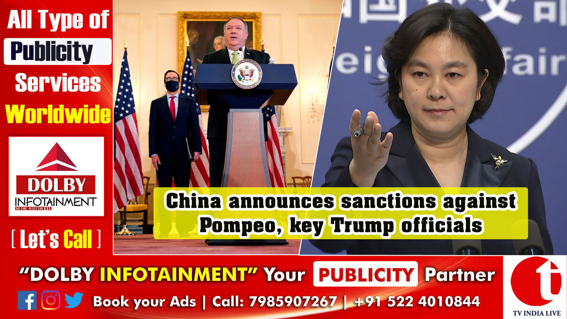 China announces sanctions against Pompeo, key Trump officials