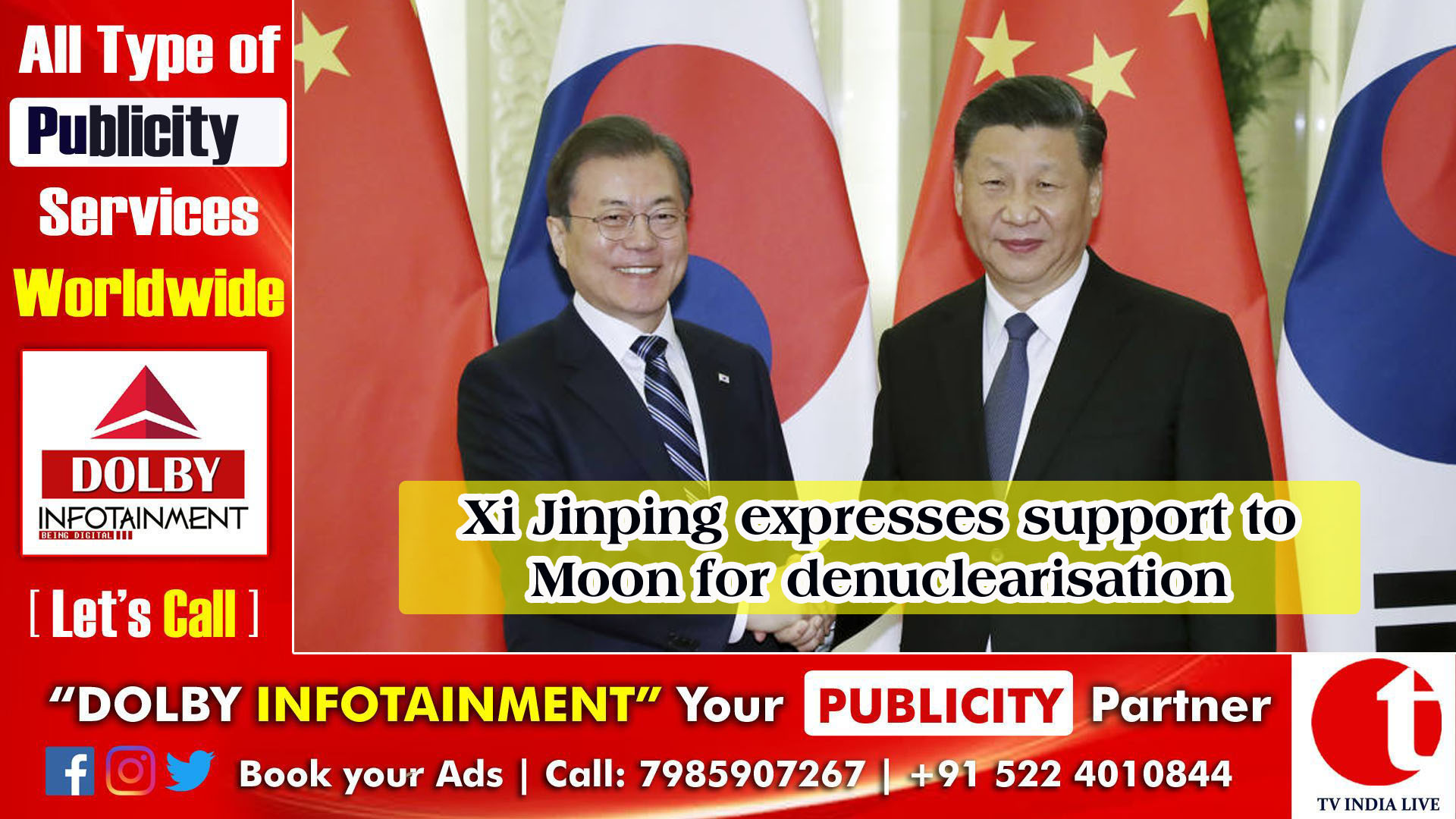 Xi Jinping expresses support to Moon for denuclearisation