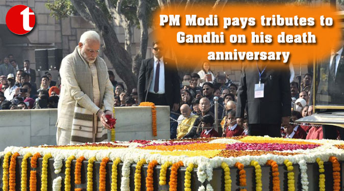 PM Modi pays tributes to Gandhi on his death anniversary
