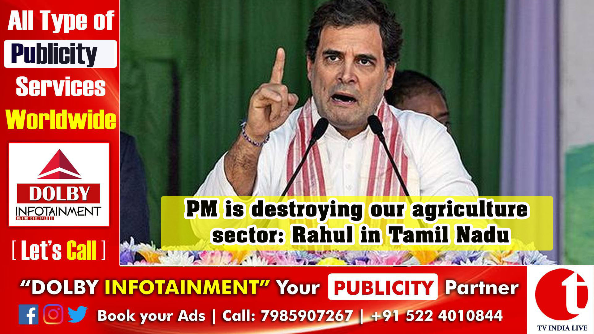 PM is destroying our agriculture sector: Rahul in Tamil Nadu