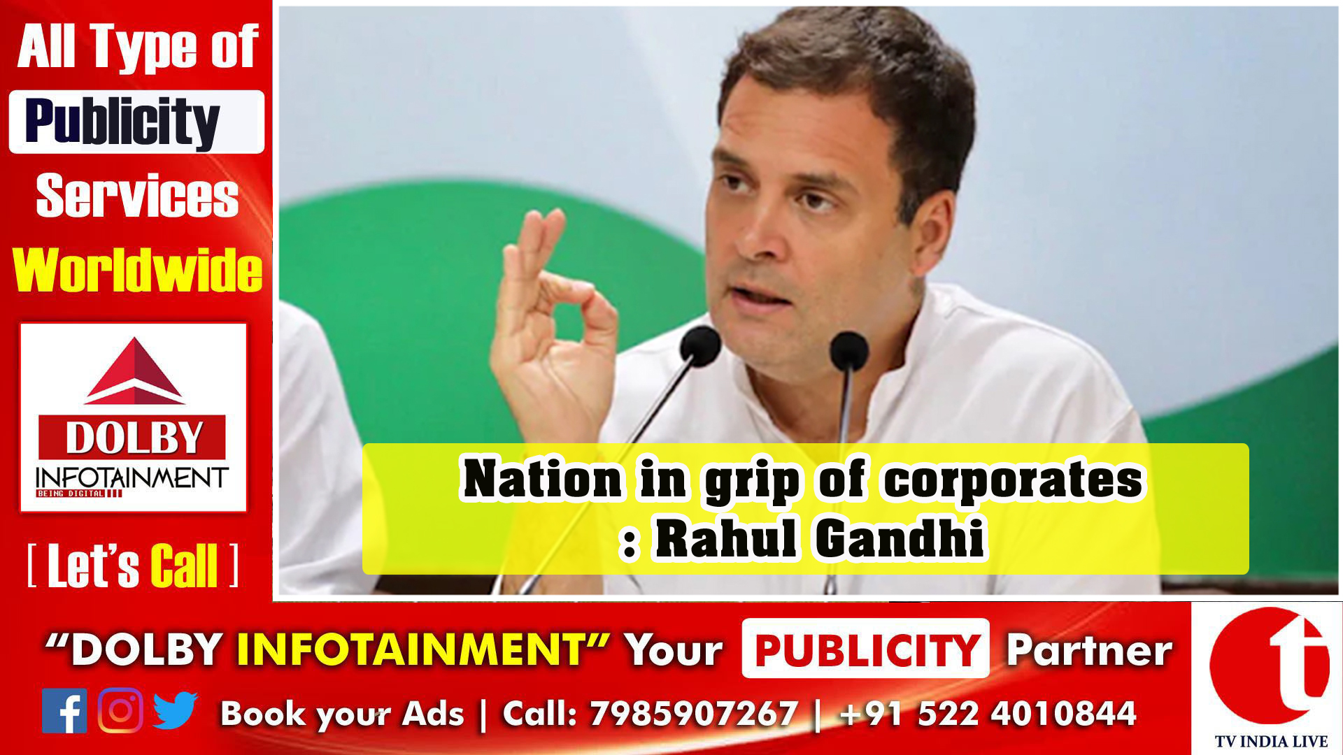 Nation in grip of corporates: Rahul Gandhi