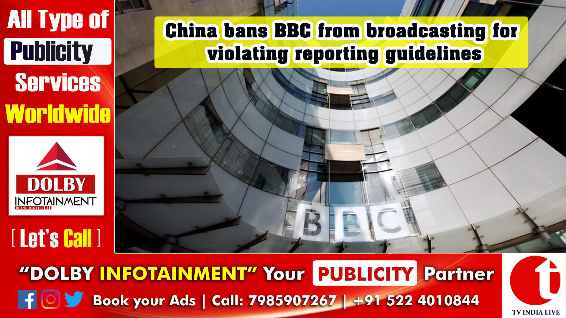 China bans BBC from broadcasting for violating reporting guidelines