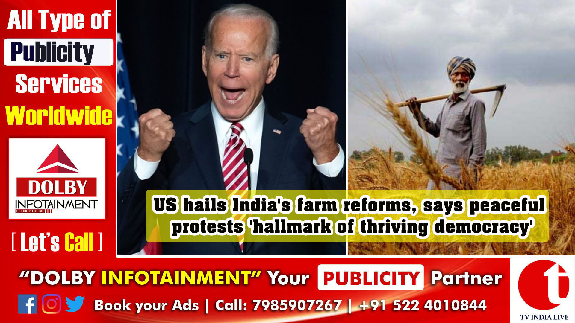 US hails India's farm reforms, says peaceful protests 'hallmark of thriving democracy'