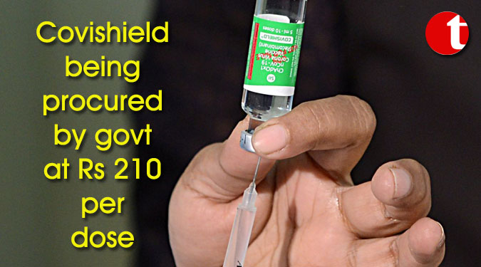 Covishield being procured by govt at Rs 210 per dose