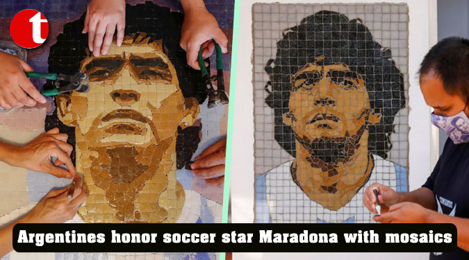Argentines honor soccer star Maradona with mosaics