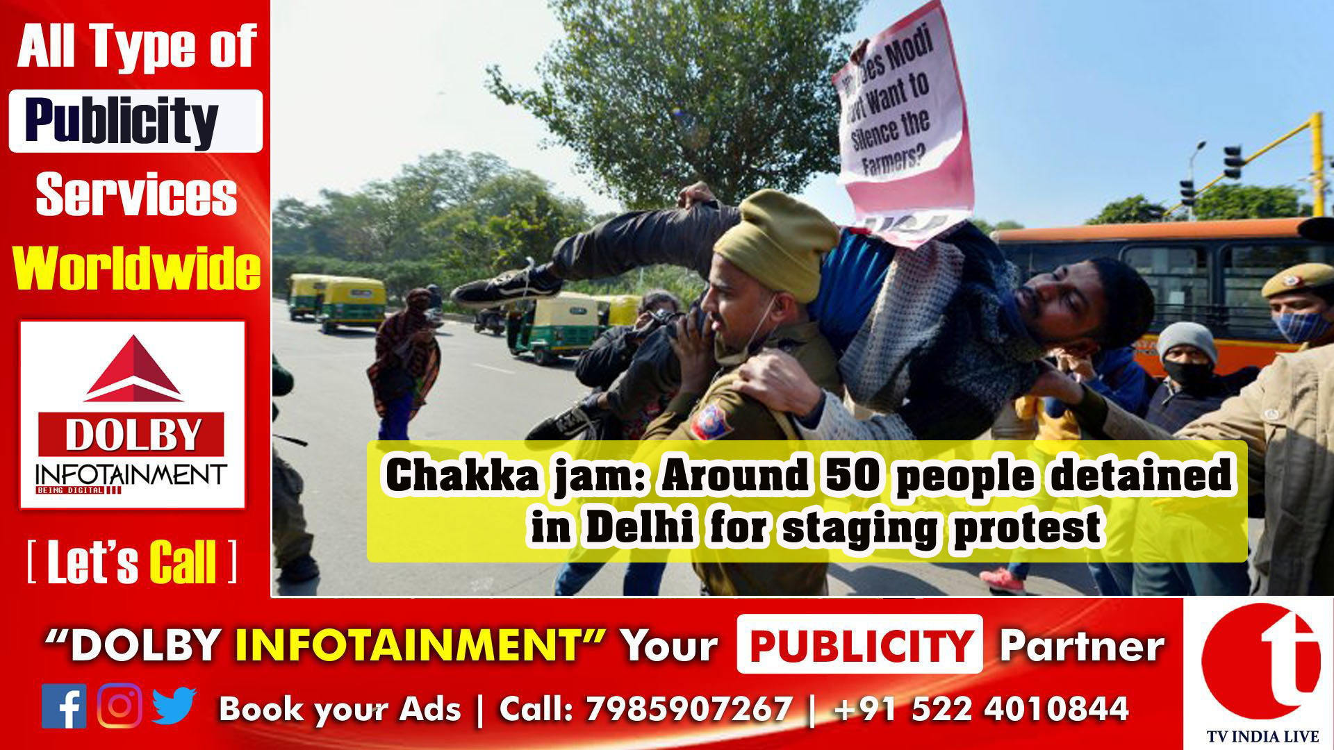 Chakka jam: Around 50 people detained in Delhi for staging protest