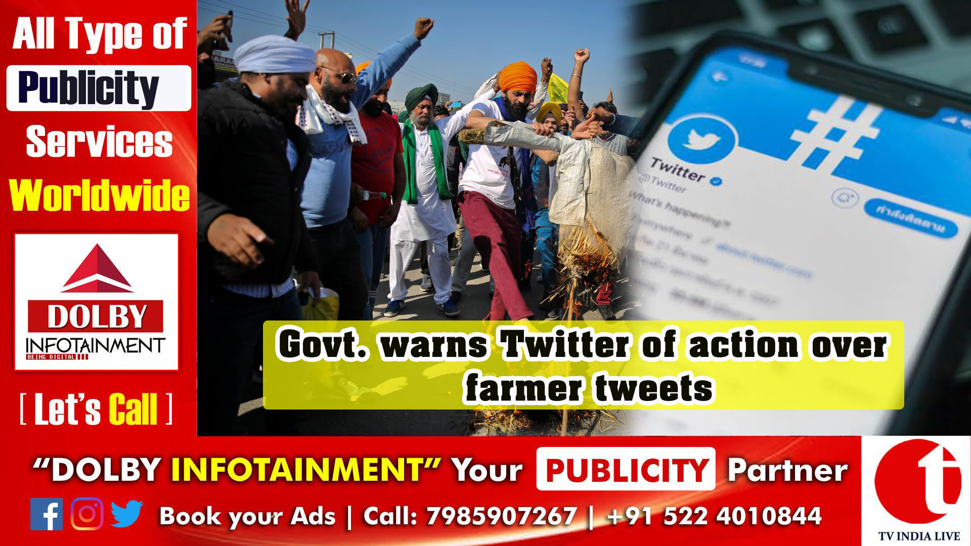 Govt. warns Twitter of action over farmer tweets