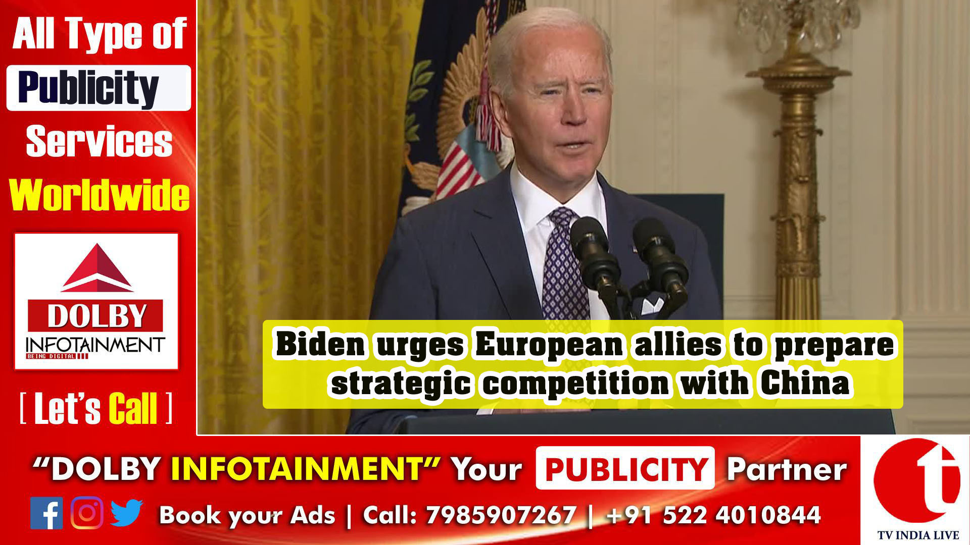 Biden urges European allies to prepare strategic competition with China