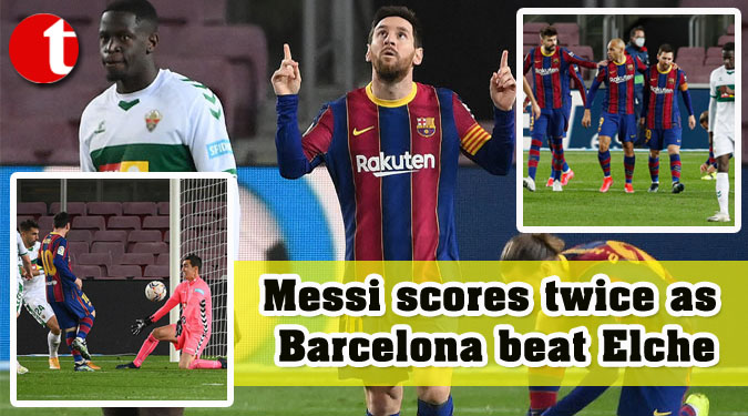 Messi scores twice as Barcelona beat Elche