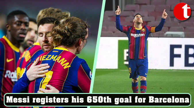 Messi registers his 650th goal for Barcelona