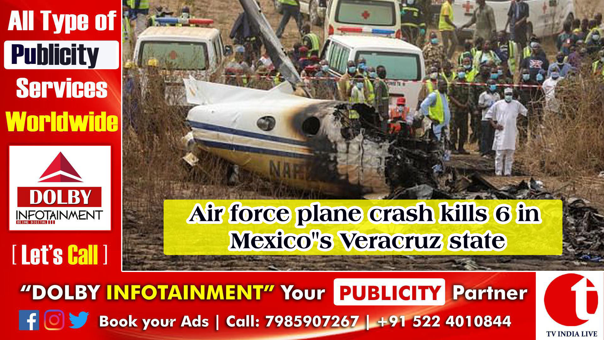 Air force plane crash kills 6 in Mexico''s Veracruz state