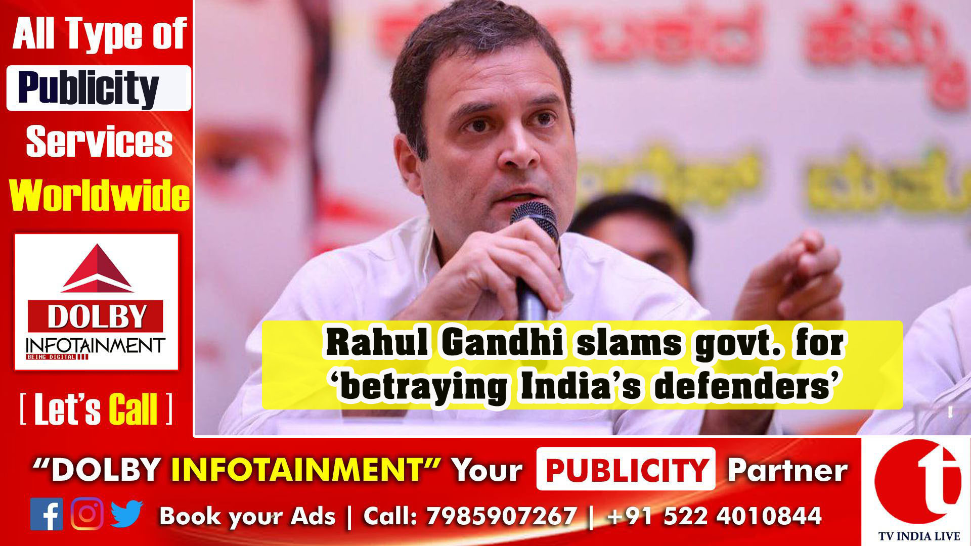 Rahul Gandhi slams govt. for ‘betraying India’s defenders’