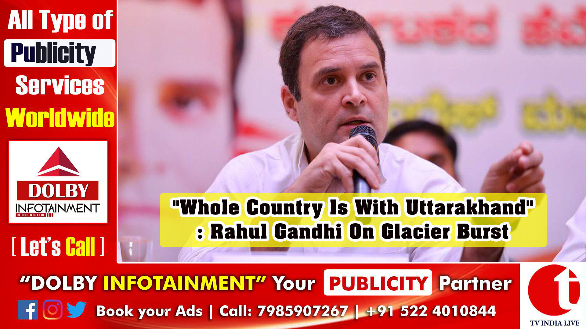 "Whole Country Is With Uttarakhand": Rahul Gandhi On Glacier Burst