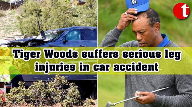 Tiger Woods suffers serious leg injuries in car accident