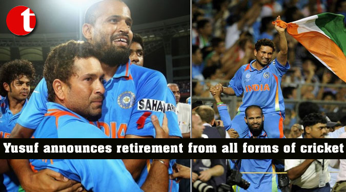 Yusuf Pathan announces retirement from all forms of cricket