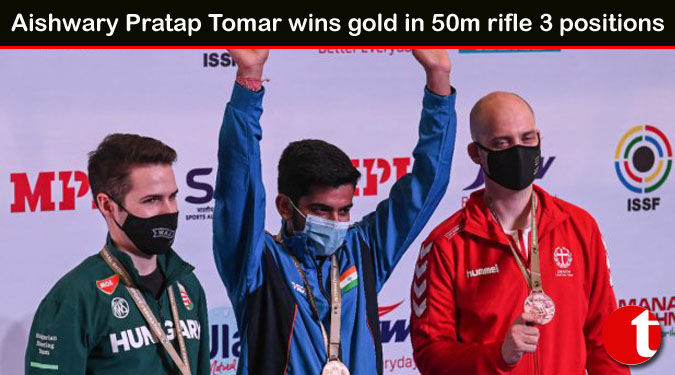 Aishwary Pratap Tomar wins gold in 50m rifle 3 positions