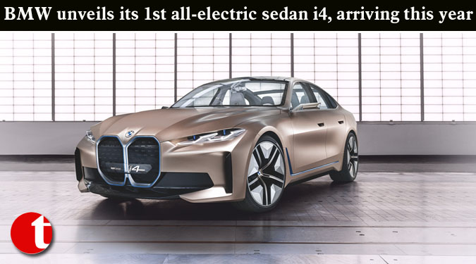 BMW unveils its 1st all-electric sedan i4, arriving this year