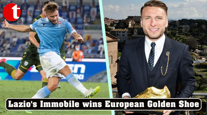 Lazio’s Immobile wins European Golden Shoe