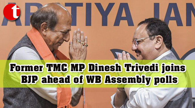 Former TMC MP Dinesh Trivedi joins BJP ahead of WB Assembly polls