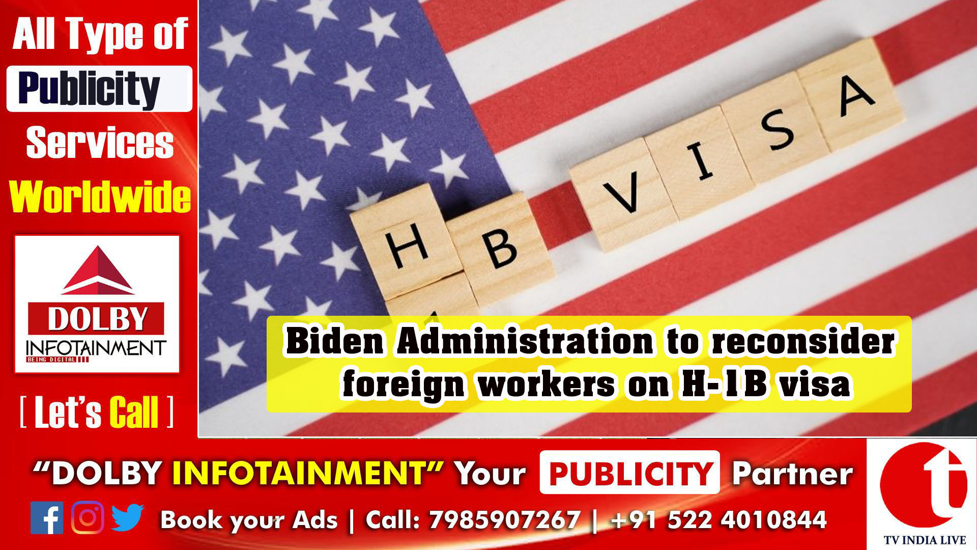 Biden Administration to reconsider foreign workers on H-1B visa