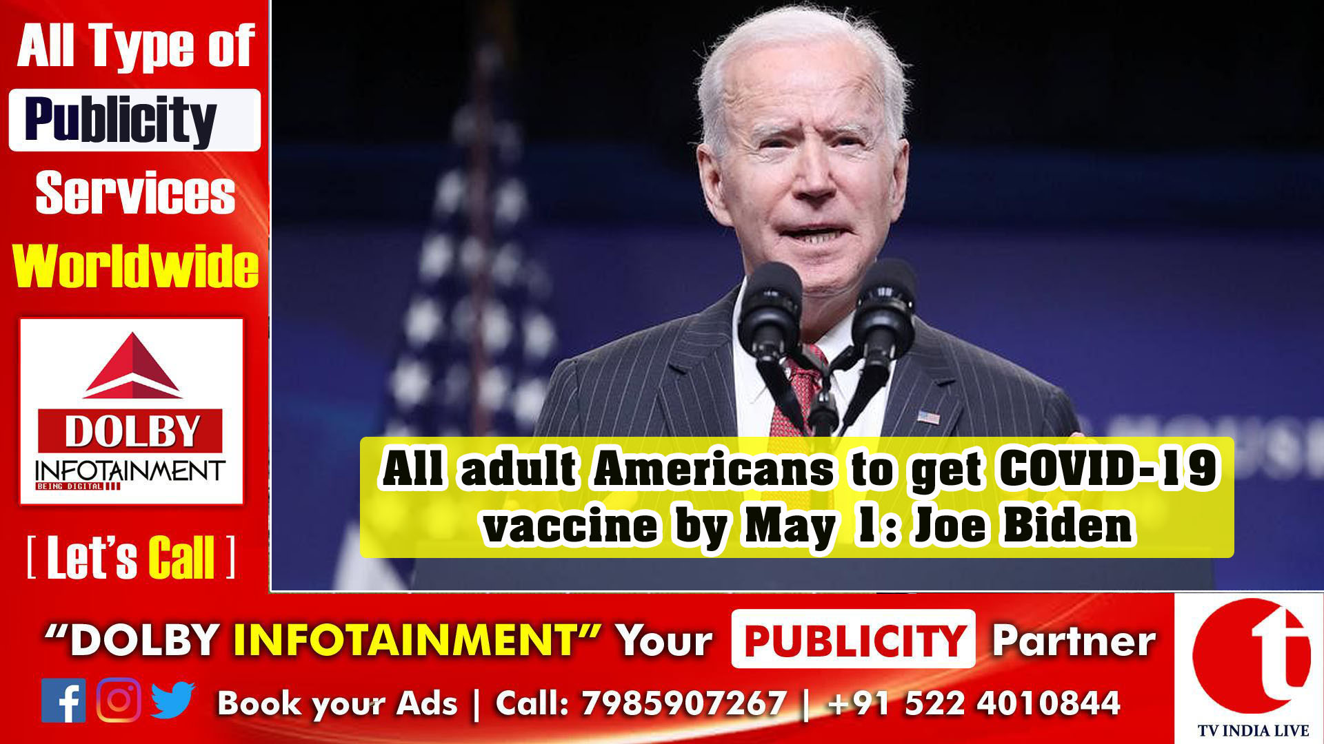 All adult Americans to get COVID-19 vaccine by May 1: Joe Biden